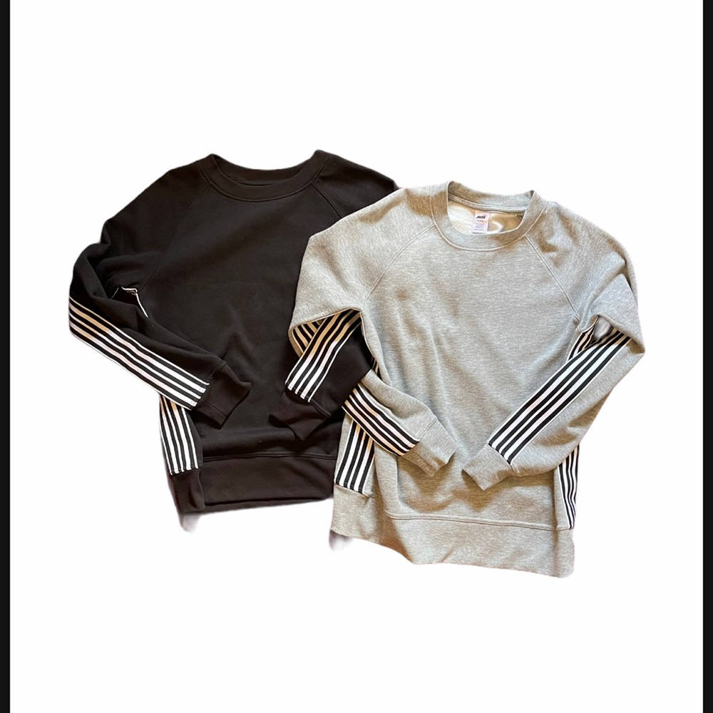 Avia Crew Neck Sweatshirt with Stripes 2 Pack NWT